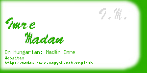 imre madan business card